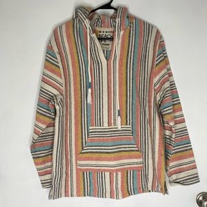 Beach Life Multi-Colored Poncho, Size M